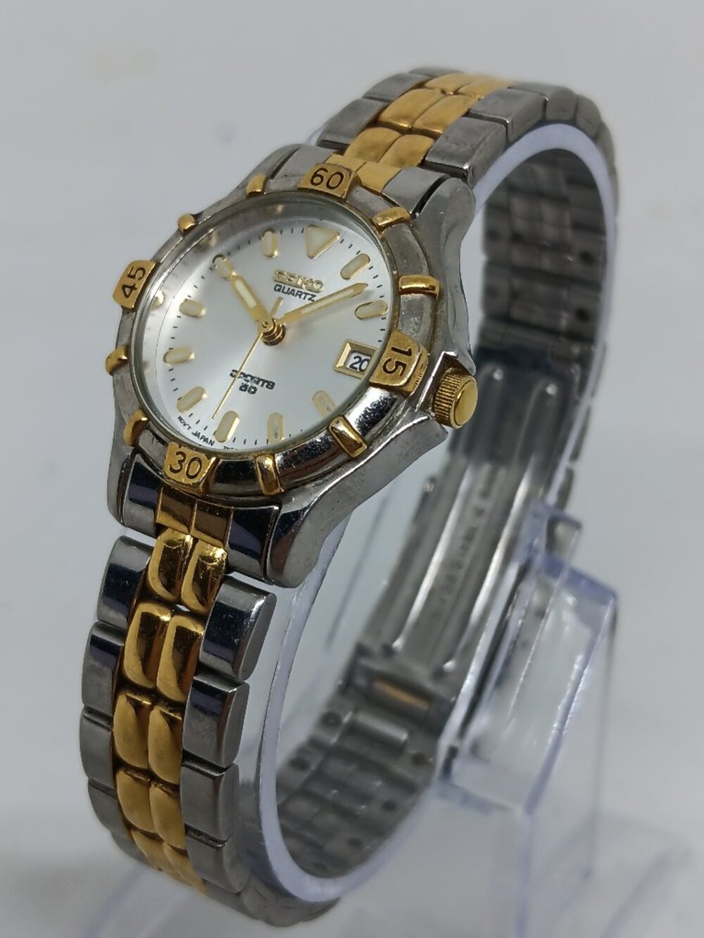 VINTAGE 1998 Seiko Sports 50 SXD474 [7N82-0261] Women's 25mm Two Tone Watch
